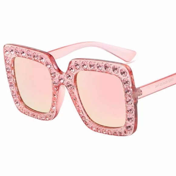 Pink Bling Oversized Squares - Picture 3 of 7